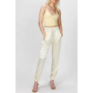 NEW LANSTON avery satin jogger in creme